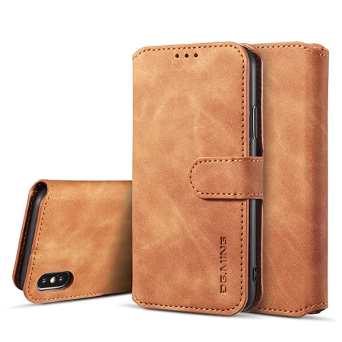 Brown Винтажный чехол-кошелек для iPhone 11 Pro X XS XR MAX 6 6s 7 8 Plus, кожаный чехол-книжка для iPhone XR X, Чехол для карт - Цвет: Brown