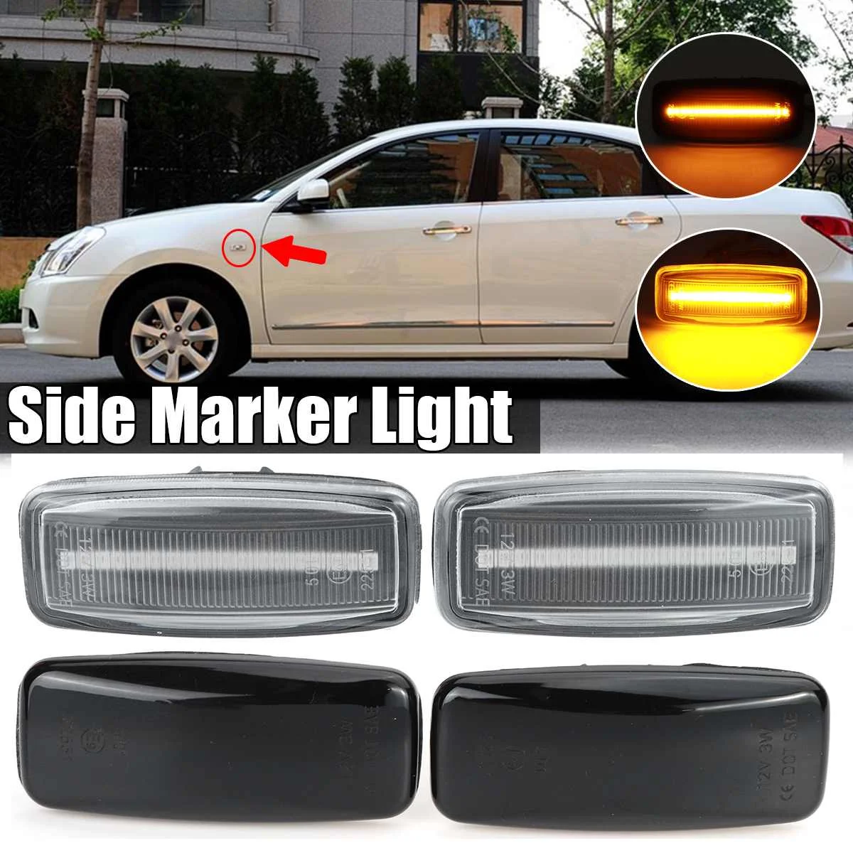 

2 шт. боковой указатель поворота для Nissan Sylphy Almera для Murano 2006-2011 Bluebird Sunny 2003-2006 Teana J31 Maxima 04-07