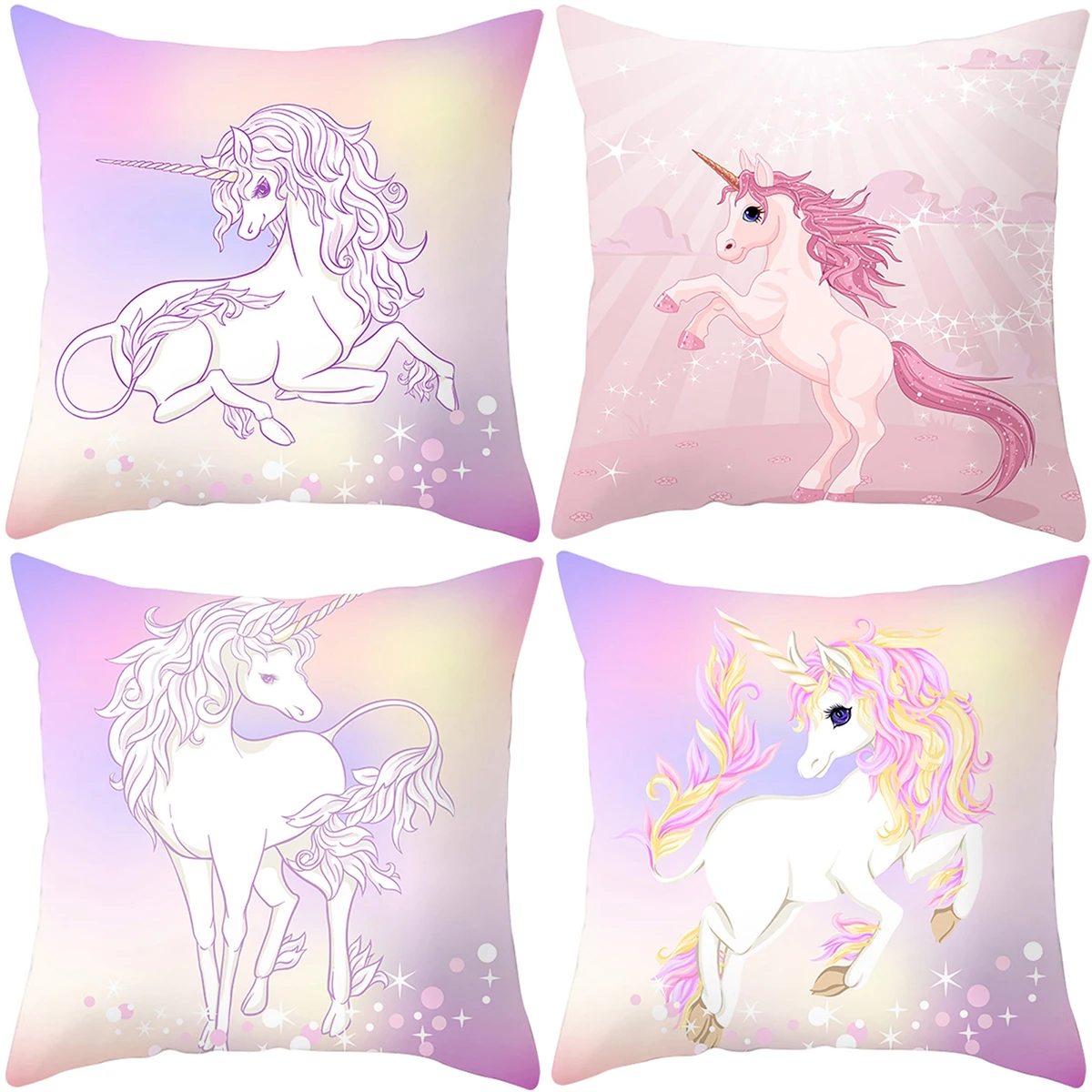 

Zerolife 45x45cm Unicorn Cushion Cover Unicorn Party Decoration DIY Unicorn Birthday Decor Unicornio Pillow Case Dropshipping
