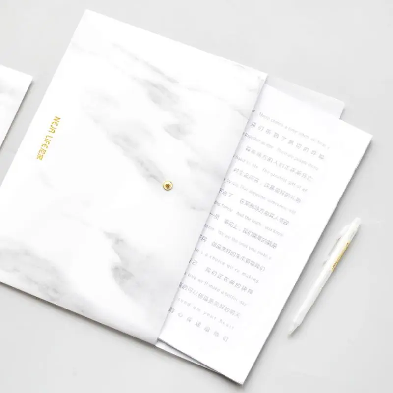 A4/A5/B5 портативная папка для документов с мраморным рисунком Бумажная Сумка