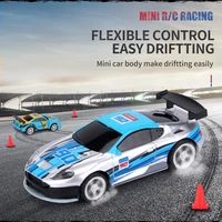 several people play together 2 4g 158 mini rc chargable racing car 2 mode app remote control cola can box vehicle with light