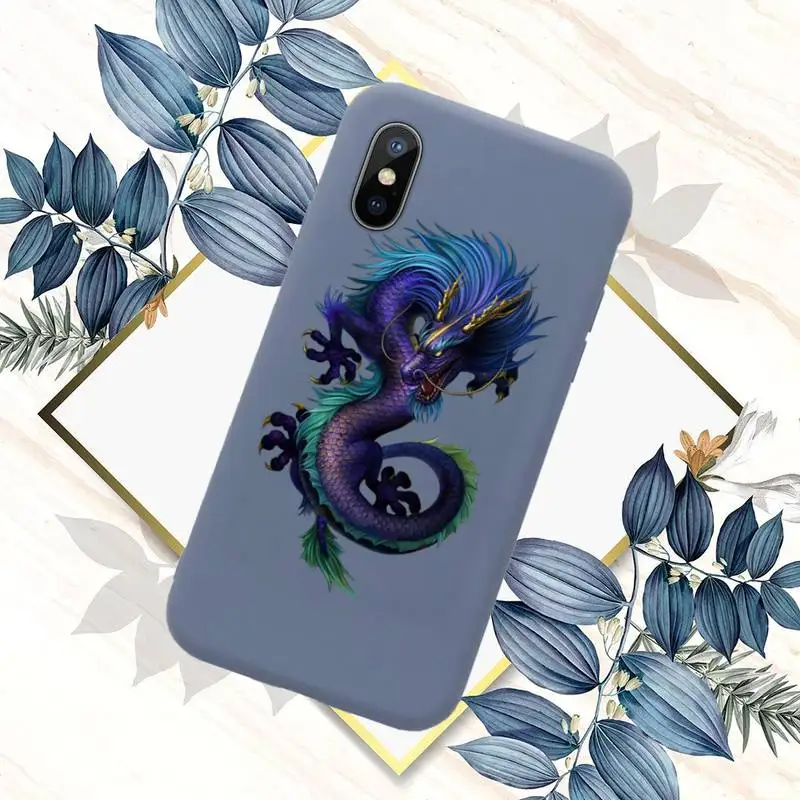

Luxury Cool Dragon Phone Case Blue Candy Color for iPhone 11 12 mini pro XS MAX 8 7 6 6S Plus X SE 2020 XR