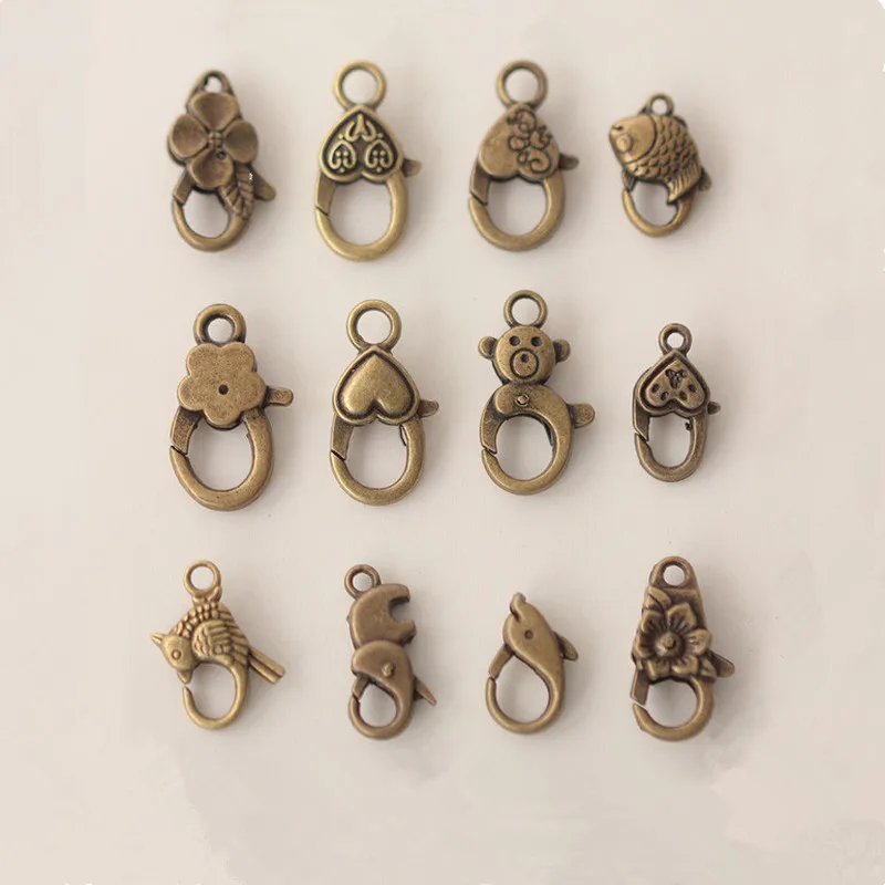 2 шт. Ретро медная металлическая застежка-лобстер зажимы крючок брелок товары для