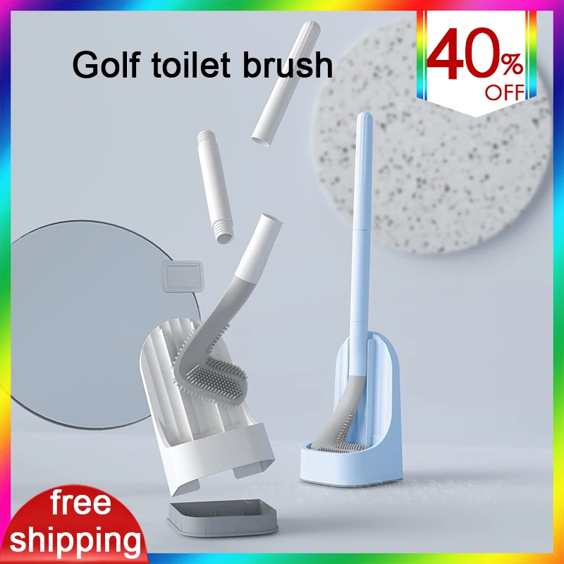 Base Golf Toilet Brush Assemble Parts TPR Efficient Cleaning Close Stool Cleaner Bathroom Accessories Set ForBathroom | Дом и сад