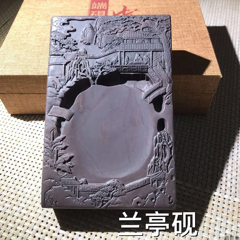 Китайский чернильный камень Duan Yan Duanxi натуральный прямоугольной формы Inkstand