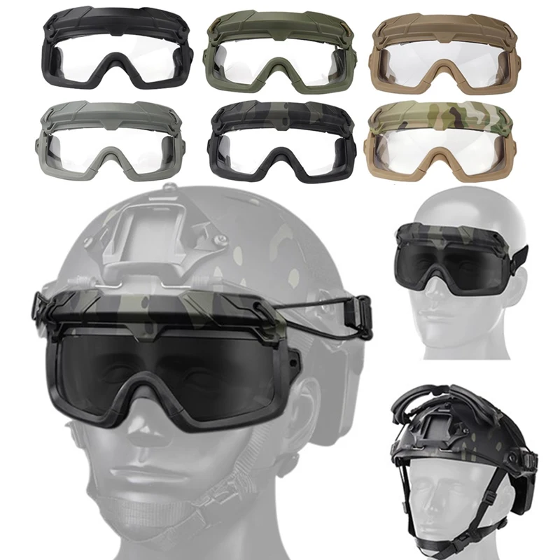 

Tactical Airsoft Paintball Goggles Windproof Anti fog CS Wargame Protection Goggles Fits for Tactical Helmet