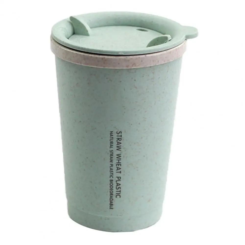 Double-wall Insulation Wheat Fiber Straw Coffee Cup Travel Mug Leakproof Portable With Lid Eco-friendly Thermo | Дом и сад