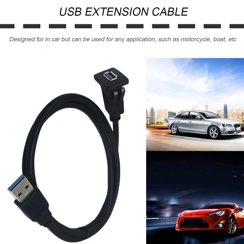 1 м гнездовой Кабель USB 3 0 Автомобильное утопленное крепление штекер-гнездо
