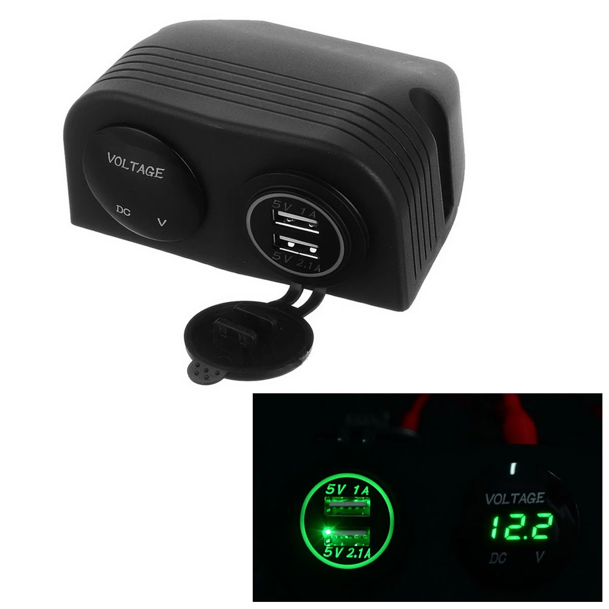 Светодиодный цифровой вольтметр постоянного тока 12В 24В + двойная панель питания