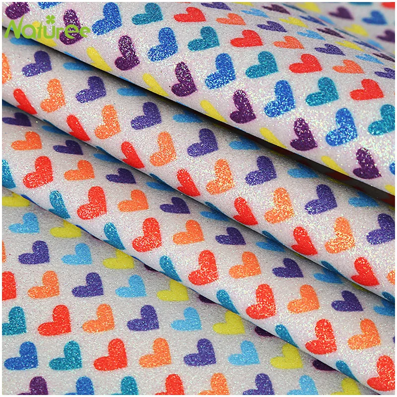 1 4 м * полиуретановая флуоресцентная кожа в форме сердца глитовая кожаная ткань