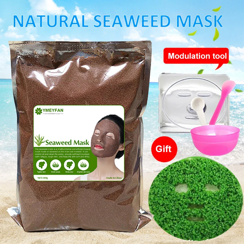 

Natural Ideal Beauty Skin Care Products Seaweed Facial Mask Moisturizing Hydrating Shrink Pores Brightening Anti Acne Algae Seed