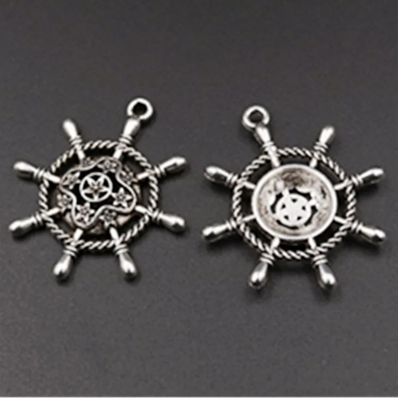 6 шт посеребренный Ретро пиратский корабль руль подвески шармы из сплава DIY иных