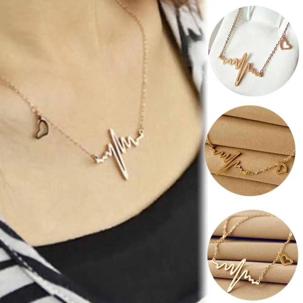 Новая горячая Распродажа для женщин ожерелье Мода ЭКГ любви стильный элегантный