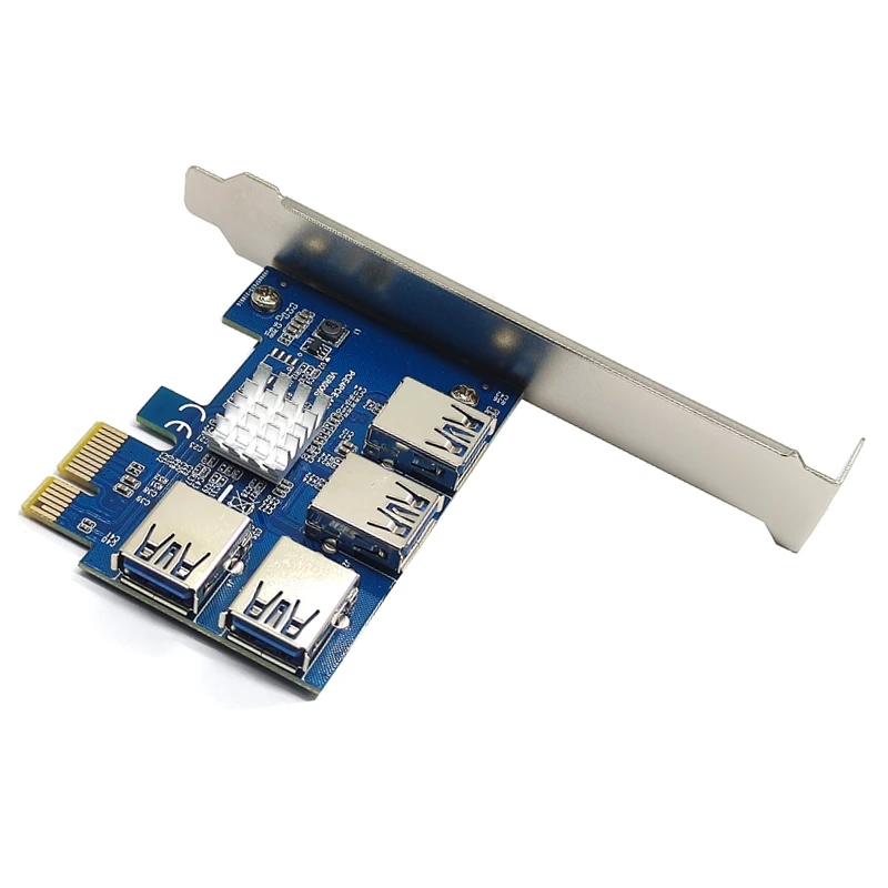 PCI Express Multiplier PCI-E Riser 1 to 4 PCIE USB 3.0 Hub 1x 16x For Video Graphics card Adapter for BTC Miner Mining | Компьютеры и