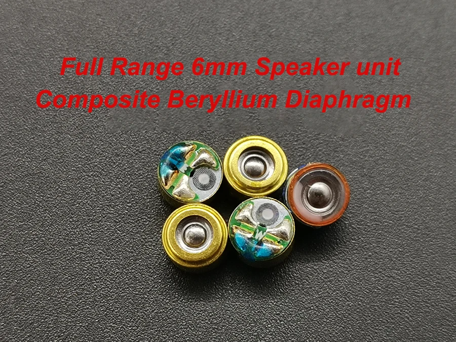 6mm Composite Beryllium Speaker unit Full Range Frequency Earphones DIY HiFi Earphones Drivers 15 Ohm