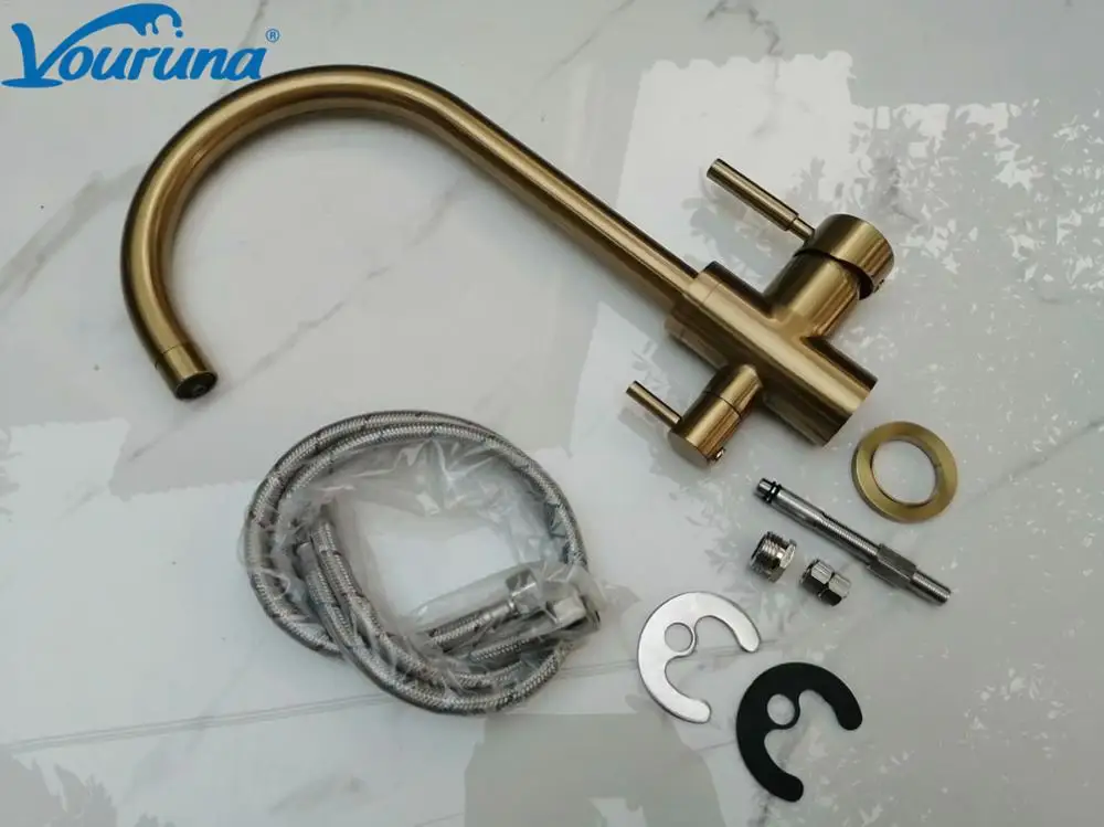 Кран для питьевой воды Vouruna трехсторонний смеситель кухни с фильтром матовый