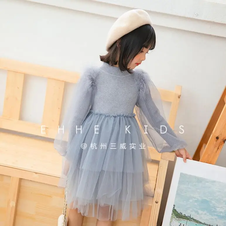 Новинка 2019 года модные кружевные платья-свитера в стиле пэчворк для малышей