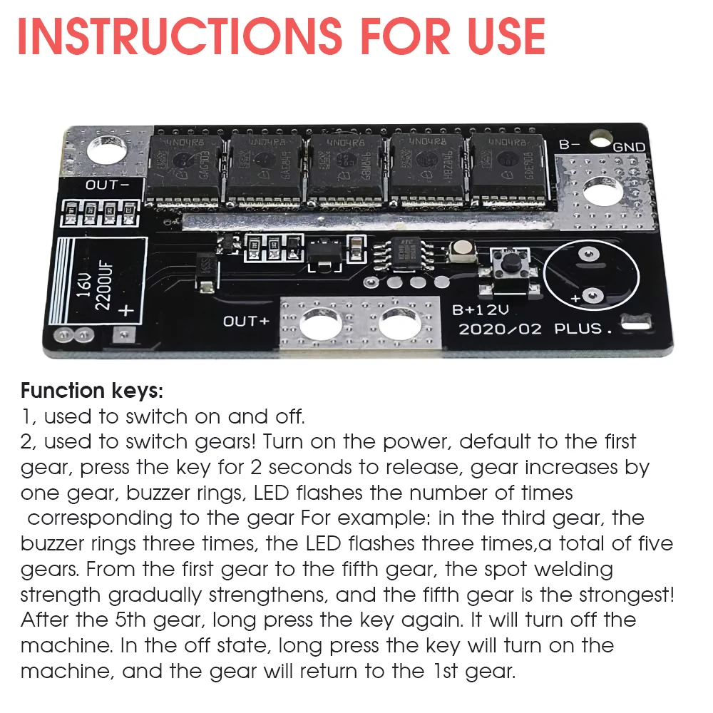 

PCB Mini Spot Welder Machine Stable Reliable Durable Portable Low Internal Resistance Transistor for Making Model Repair