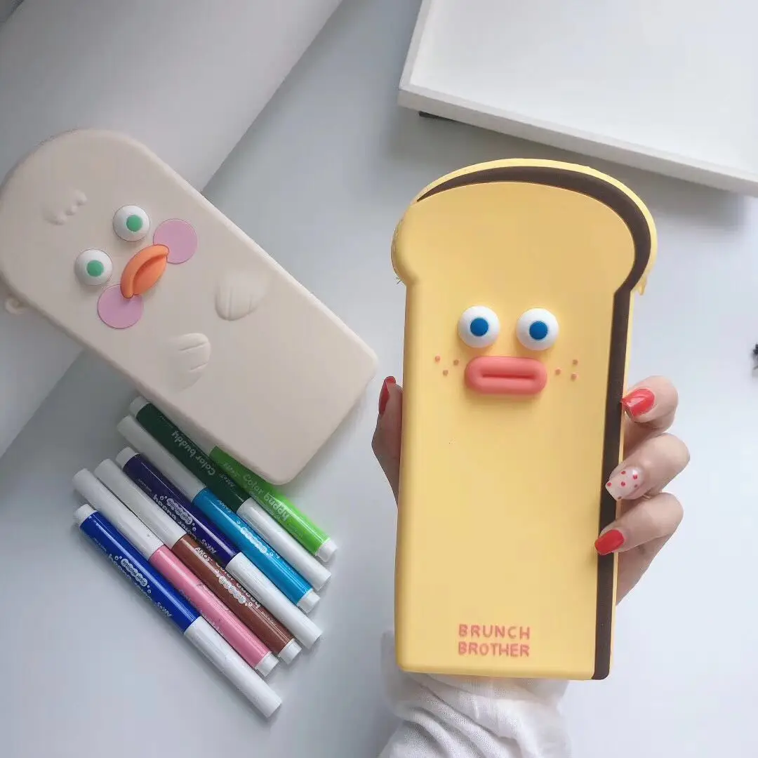 Korean version of cartoon ghost funny duck For Huawei Samsung XiaoMi student pen cosmetics pencil bag multi-function coin purse |