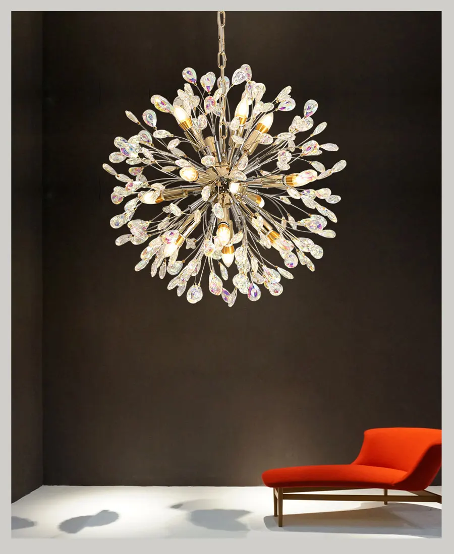 Хрустальная люстра с одуванчиком роскошные светильники сияющая