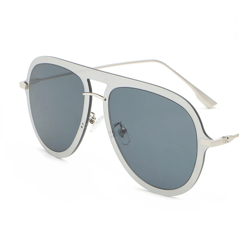 C1 Silver Gray New Vintage Rimless Pilot Sunglasses Women Men Retro Fashion Sun Glasses Trendy Lady Luxury Brand Eyewear Men Silver Gray Shades - Цвет линз: C1 Silver Gray