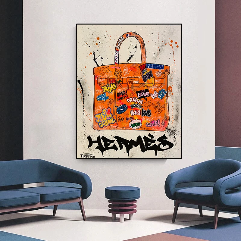 

Modern Graffiti Bag Canvas Painting Fashion Abstract Art Posters and Prints Cuadros Wall Art Pictures For Living Room Home Decor