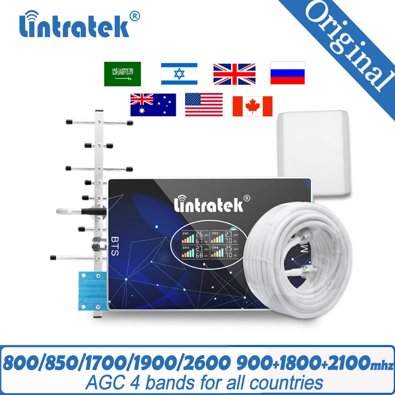 

GSM Repeater 4G 3G 2G Cellular Signal Booster 800/850 900 1800 2100 GSM Amplifier Mobile DCS WCDMA 2G 3G 4G LTE AWS PCS Repeater