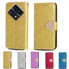 Чехол-книжка для Infinix Zero 8, кожаный, с отделением для карт, с блестками и бриллиантами, чехол для телефона
