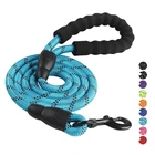 Светоотражающий прочный поводок для собак, длиной 1,5 м, с удобной мягкой ручкой
