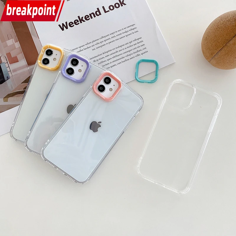 

Чехол для iPhone 13 с прозрачными линзами ярких цветов, чехол для iPhone 11 11 12 Pro Max 7 8 SE 2021 Plus X XS Max, задняя крышка 2020