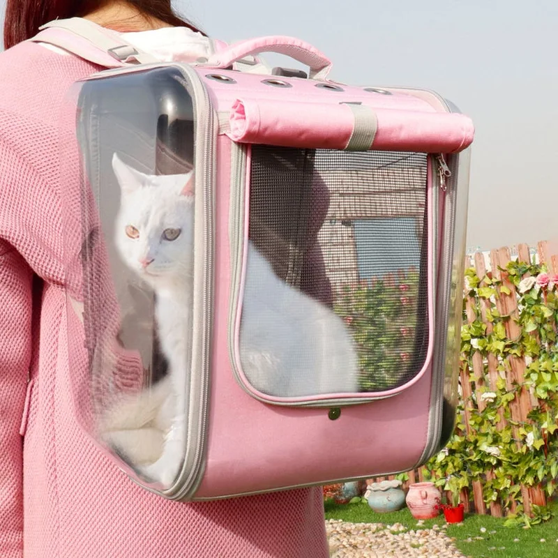 

Breathable Cat Backpack Large Capacity Pet Transparent Backpack Portable Pet Backpack Cat and Dog Outdoor Travel Bag