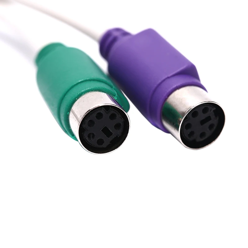 Горячий 1 шт. USB штекер к двойному PS/2 PS2 Женский кабель мышь клавиатура адаптер