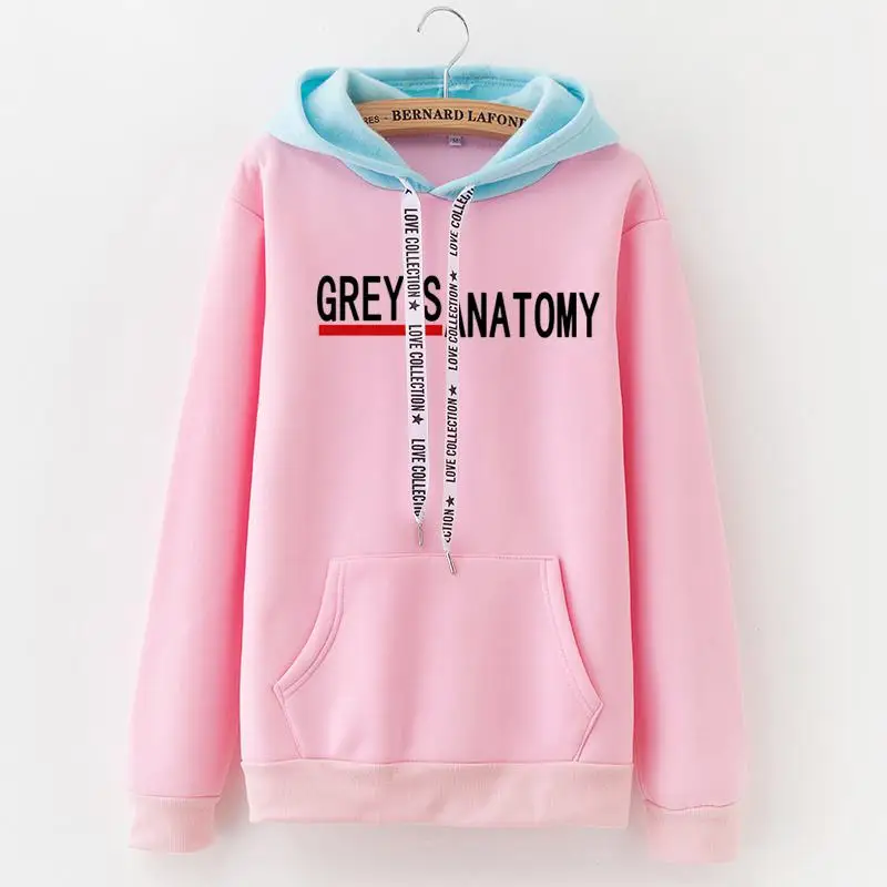 LANSHANQUE толстовки женские осень GREYS Anatomy с буквенным принтом цветная подходящая Футболка Модные Хлопковые женские топы - Цвет: 1006
