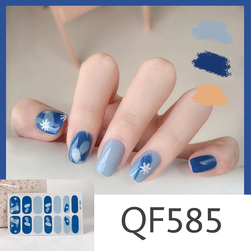 14 наклеек для ногтей полный охват радуга половина цвета соответствует обычной