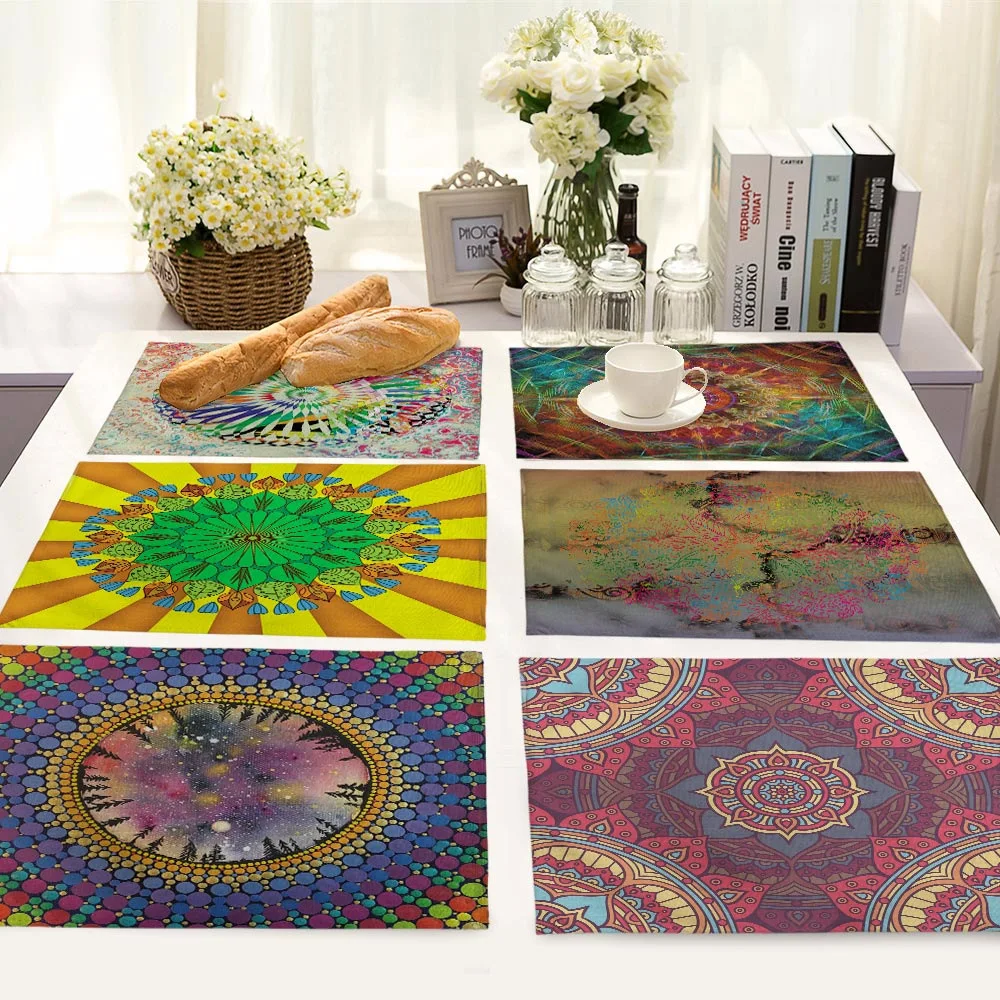 Подставки для напитков Datura Мандала с цветочным принтом подставки кофейные