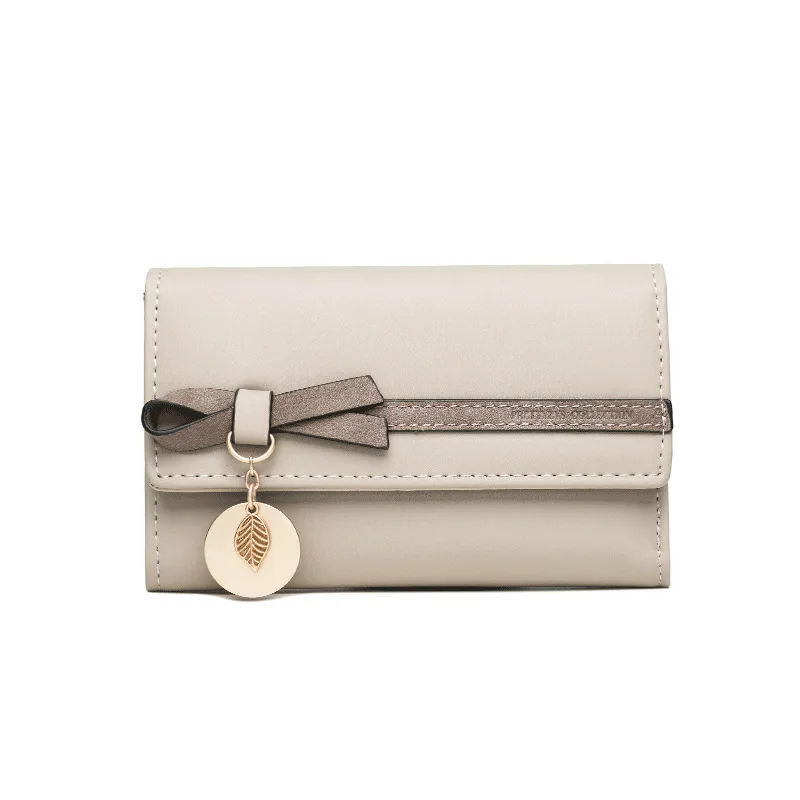 Женский кошелек с коротким бантом и подвеской в японском корейском стиле для