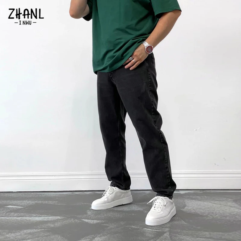 Brand Mens Jeans Male Trousers Street Style Simple Design High Quality Loose Straight Denim Pants Hip hop Men Jeans Trousers
