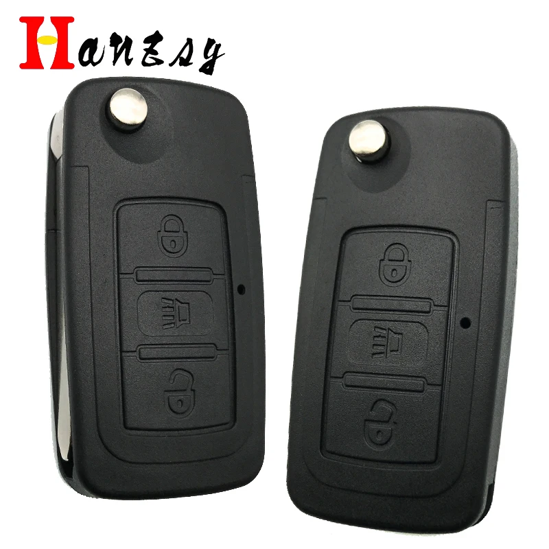 3 Buttons Key Replace Flip Folding Car Fob Key Shell Case for Great Wall C30 C50 With Uncut Blade