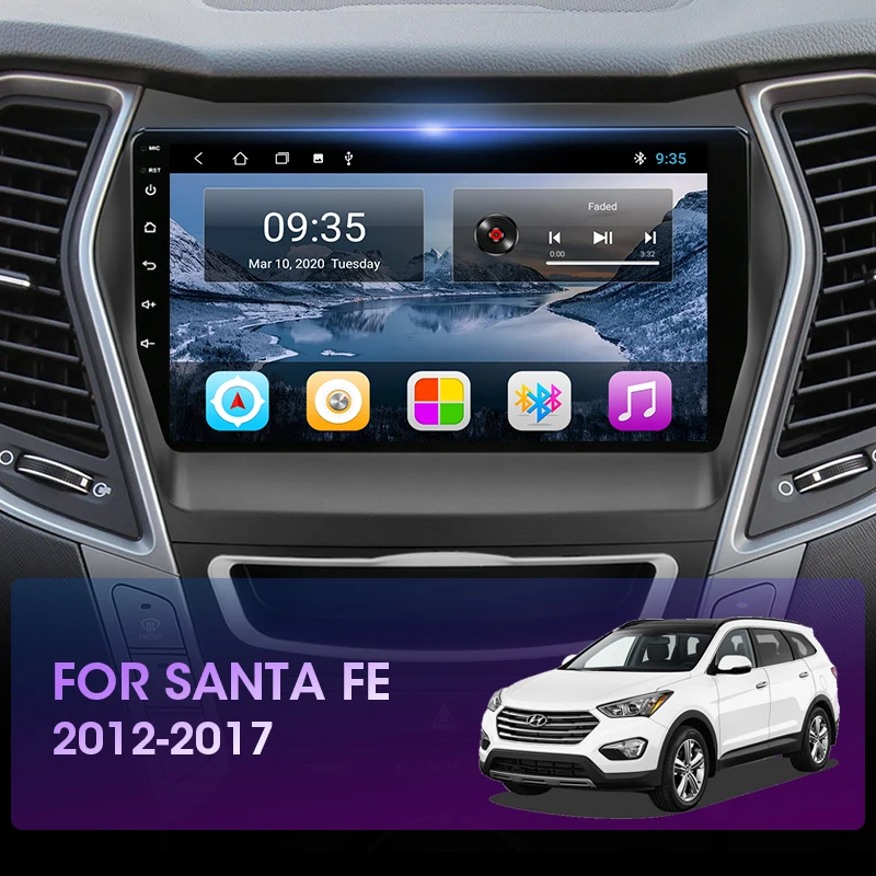 Jansite 9 &quotавтомобильное радио Android 0 для Hyundai Santa Fe 2012 2017 мультимедийный видео плеер