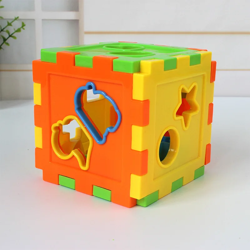 

Intelligence Toy 1PC Educational Cube Bricks Animal Geometric Shape Matching Blocks Sorting Box Plastic Baby Building Blocks