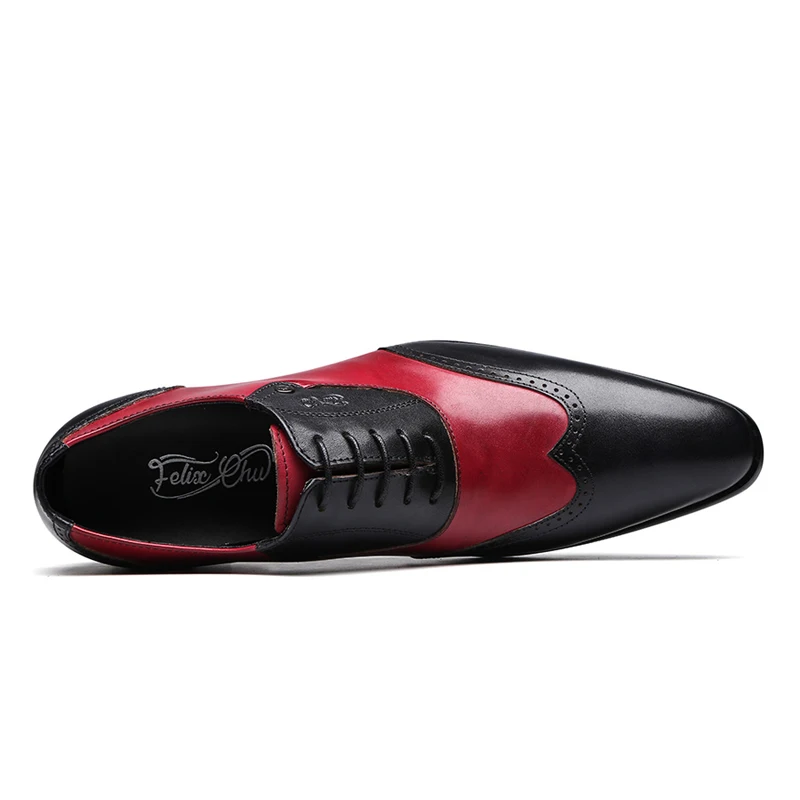 Мужские модельные туфли из натуральной кожи черные красные повседневные офисные