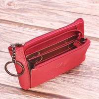 classics vintage small wallets for women top genuine cow leather slim coin purses short money bags card holder key ring pouch