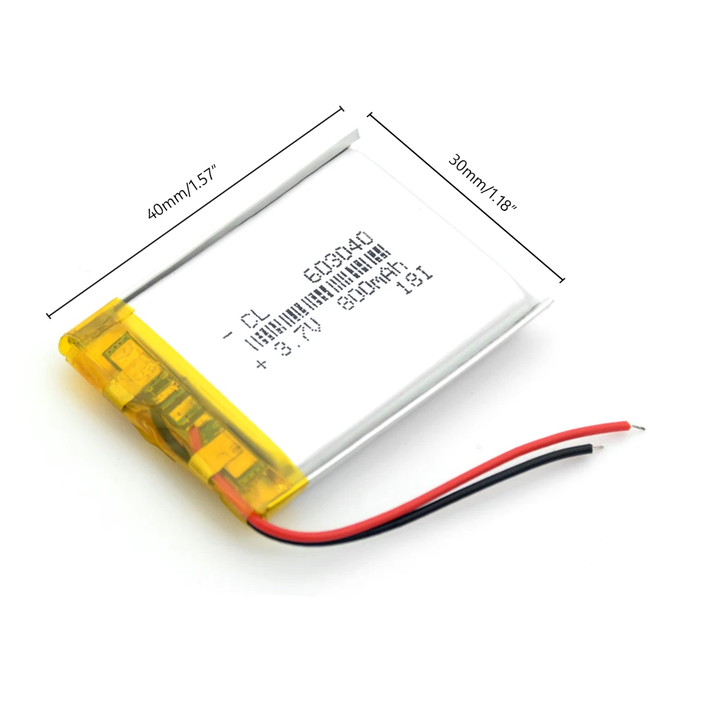 Аккумуляторная батарея 800mAh Lipo 603040 литий полимерная Li Po ионная ячейка для