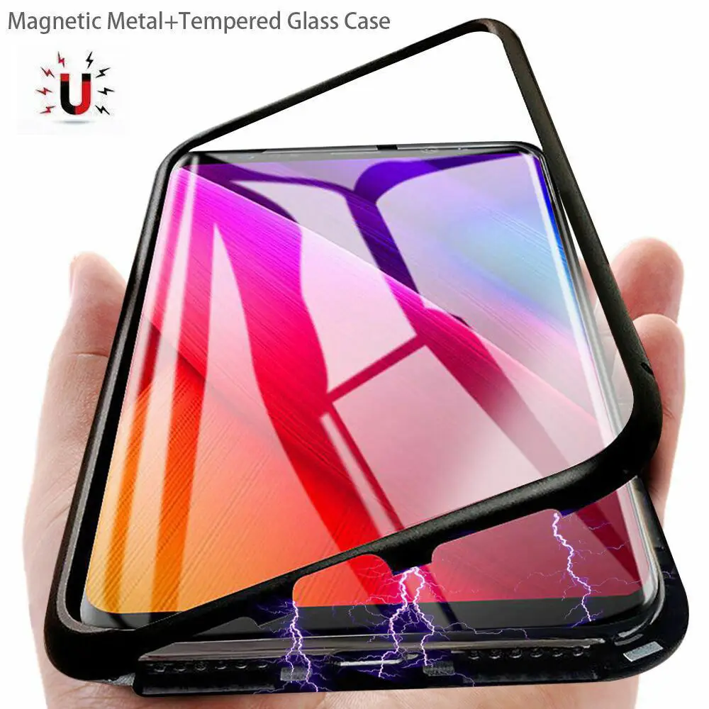 Металлический магнитный адсорбционный стеклянный чехол для Oneplus 7T 7 Pro 6 6T 5T One plus