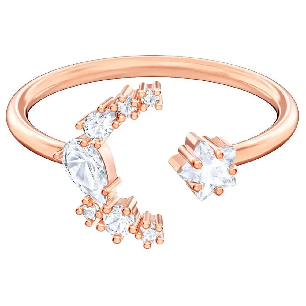 

Fashion New Rose Gold MOONSUN Series Day And Night Dress Open Bracelet Crystal Earrings Ladies Engagement Jewelry Gift