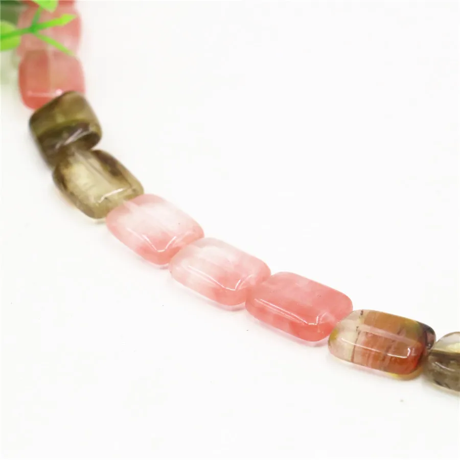 Newl Free Shipping Multicolor Watermelon Tourmaline Stone 13x18mm Rectangle Loose Beads Diy Jewelry Making 15inch B493 | Украшения и