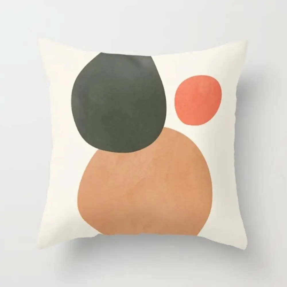 

18" Modern Simple Decorative Pillowcases Nordic Abstract Geometric Short Plush Cushion Cover Sofa Seat Home