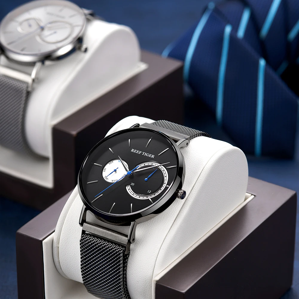 

Reef Tiger / RT Mens Fashion All Black Watches Quartz Watches Waterproof Stainless Steel Watch Casual Watches RGA1664