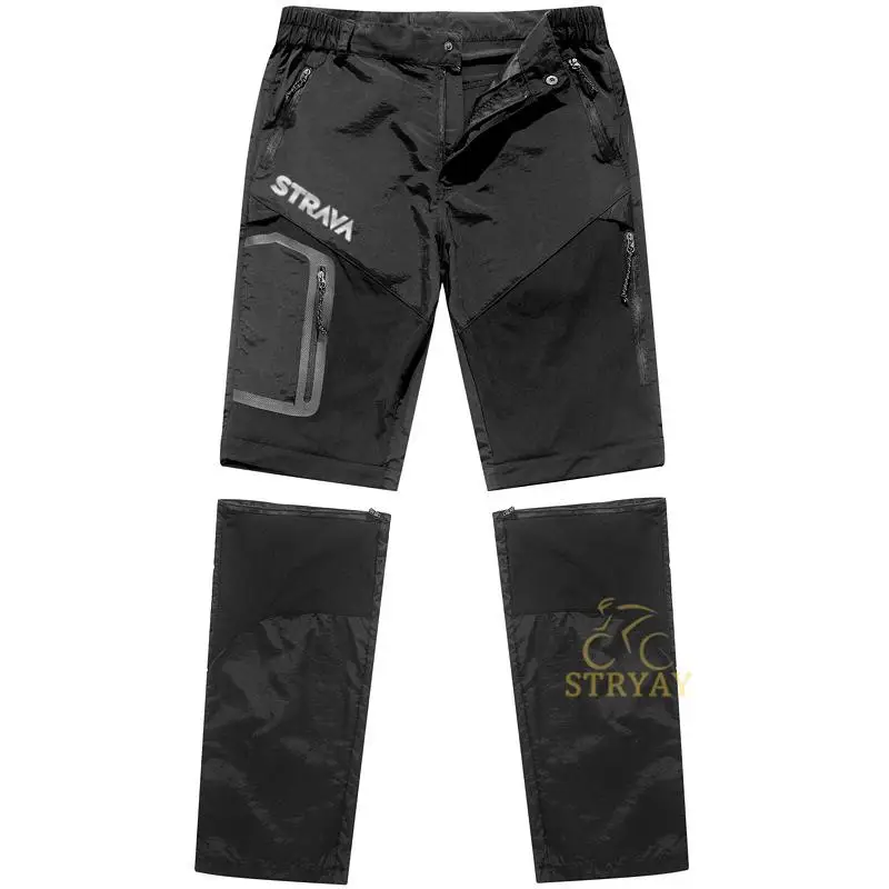 Removable Men's Cycling Pants Strava Bicycle Pants Breathable Outdoor Sport Pants Quick Dry Bicycle Trouser for Men Pants