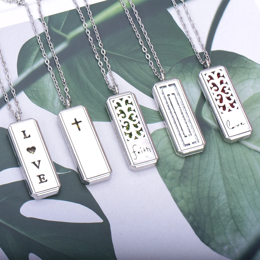 Ожерелье с диффузором для ароматерапии ювелирные изделия прямоугольный